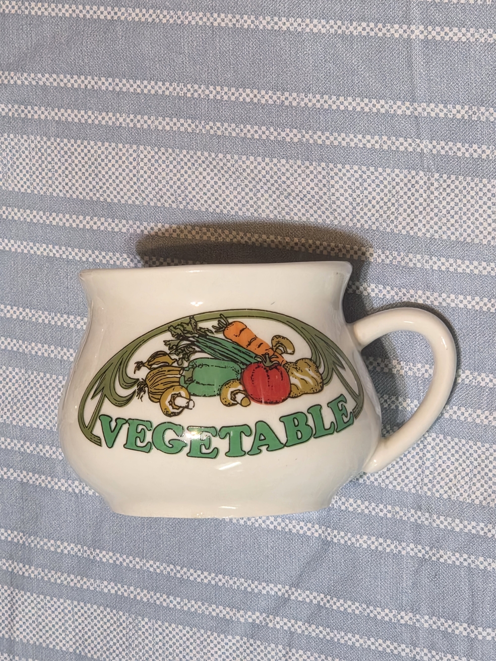 Ceramic Vegetable Pitcher with Colorful Produce Graphic